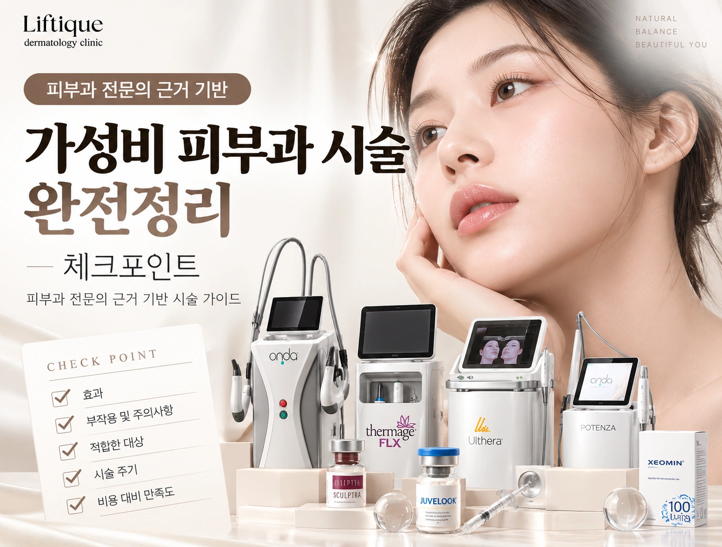 가성비 피부과 시술 완전정리 | 체크포인트 — 피부과 전문의 근거 기반 시술 가이드